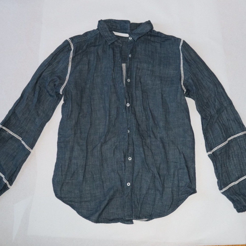 4Our Dreamers button up blouse with puff sleeves